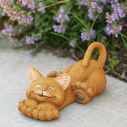 Kawaii Gato Sorridente Enfeites, Resina Encantos, Decoração para Casa, Miniaturas Artesanato, Mini Acessórios De Jardim - Image 6