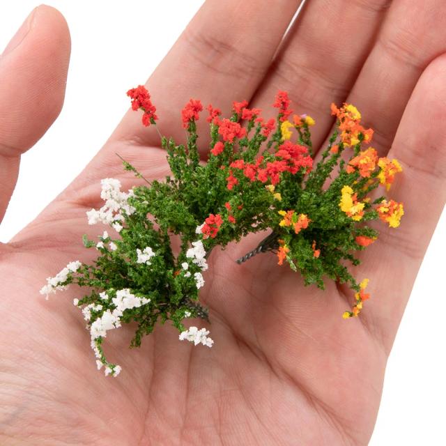 Miniatura de Flor e Grama para Dioramas HO Railway - Kits de Cenários com 3 Peças para Construção de Mesa de Areia