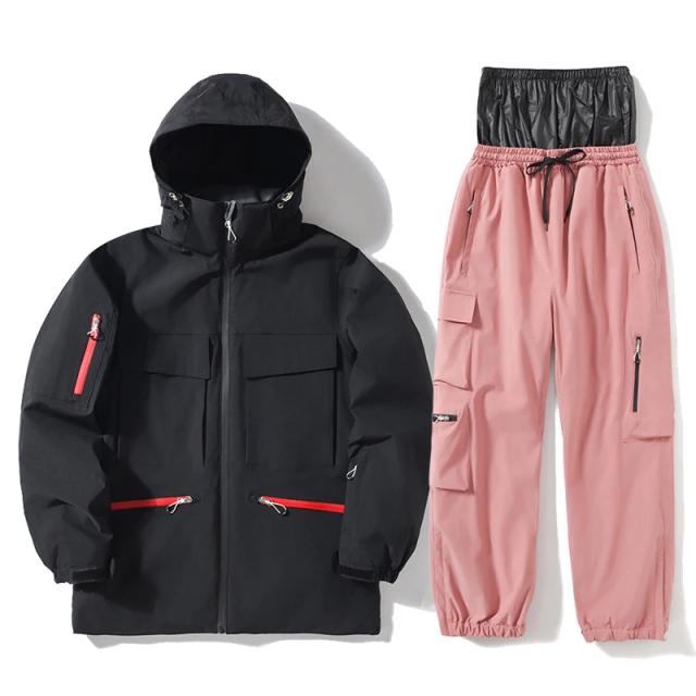 Conjunto de Esqui Feminino e Masculino para Snowboard, Jaqueta e Calça de Neve, Roupa Esportiva ao Ar Livre