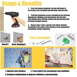 Escalada Holds para crianças com hardware de instalação, apertos de escalada, DIY Rock Stone Wall, 10pcs - Image 4