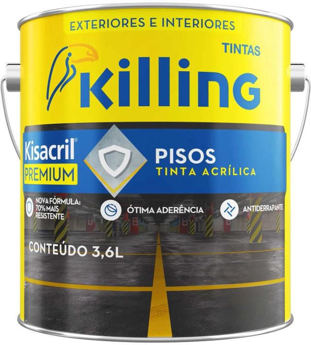 Tinta Acrílica Verde para Piso 3,6 Litros - Kisacril