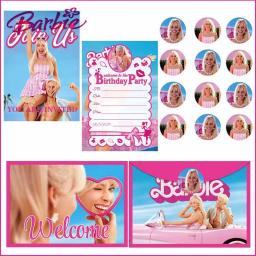 Miniso Barbie tema rosa convites, festa de aniversário, convites, convites de Natal, adesivos envelope, novo - Image 2