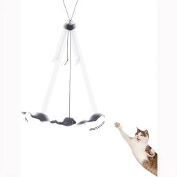Porta interativa pendurada gato brinquedo com preto mouse Teaser, entreter e exercício, jogar suprimentos para gatos interiores - Image 3
