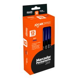 Marcador Perman.Ponta Chanfrada Azul Slim Jocar Office 12 UN - Image 1