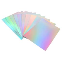 Papel metálico arco-íris para scrapbook artesanato, pintura de papelão, papelão, holográfico, DIY artesanato material, 10 folhas - Image 2