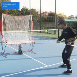 Máquina de bola de tênis Self-prática jogando máquina, único com captura Net, dispositivo de prática portátil, treinador assistente - Image 5