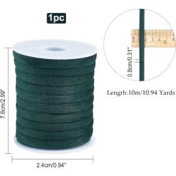 1 rolo 10m 8mm cabo de veludo verde escuro macio veludo redondo gargantilha cabo diy artesanato corda de fita de veludo com carretel para gargantilha - Image 2