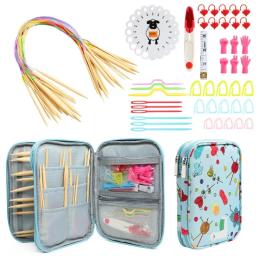 Agulhas de tricô para Crochet, Organizador, Saco De Armazenamento, Bolsa De Viagem, Ganchos, Kit De Acessórios De Costura, Circular - Image 2