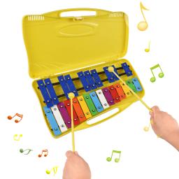 Glockenspiel Xilofone Com 2 Malas De Mão, 25 Notas, Chaves De Metal, Percussão Ritmo, Instrumento Musical, Presente - Image 1