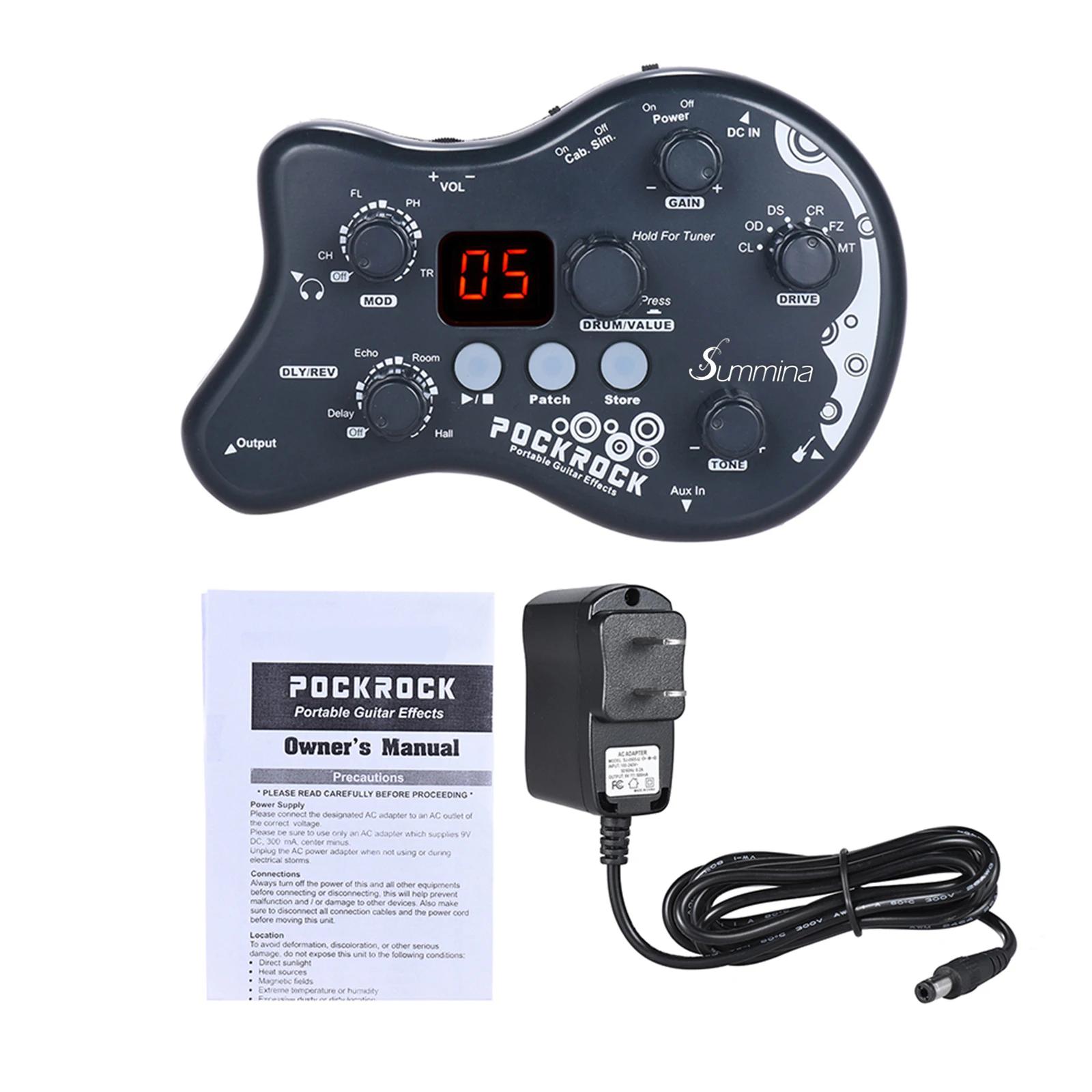 Summina PockRock Guitarra Portátil Processador Multi-efeitos Pedal de Efeito 15 Tipos de Efeito 40 Ritmos de Tambor Função de Afinação - Image 1