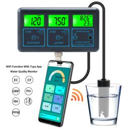 Testador de Qualidade da Água Tuya WiFi, Analisador Multi-Parâmetro, Digital PH, ORP, CE, PPM, CF, Umidade, Medidor do Monitor de Temperatura, 7in 1 - Image 1