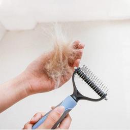 Animais de estimação pele nó cortador cão grooming derramamento ferramentas pet gato depilação pente escova dupla face produtos para animais estimação pente para gatos - Image 4
