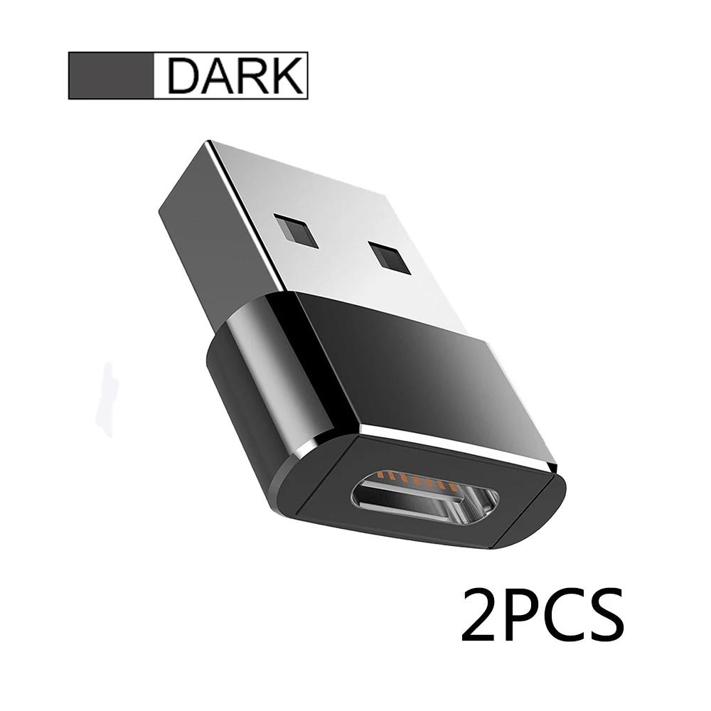 2 pces usb para tipo c otg adaptador usb USB-C macho para micro usb tipo-c fêmea conversor para macbook samsung s20 usbbc otg conector - Image 1