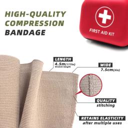 Atacado 1 peça 7.5cm/10cm x 4.5m bandagem elástica alta bandagem de borracha de poliéster confortável emergência para kits de primeiros socorros - Image 3