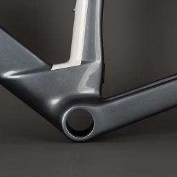 Conjunto de quadros de carbono de corrida elite r52 quadro de bicicleta de estrada de fibra de carbono t1000 cabo interno completo com guiador di2 freio a disco 700*28c - Image 5