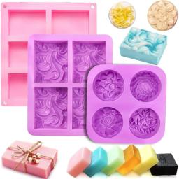Moldes de sabão de silicone criar versátil retângulo oval flor sabonetes delicioso bolo artesanal chocolates doces molde - Image 1