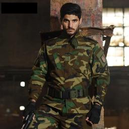 Uniforme tático camisa + calças camo camuflagem uniforme de combate roupas masculinas terno airsoft caça cs jogo - Image 2