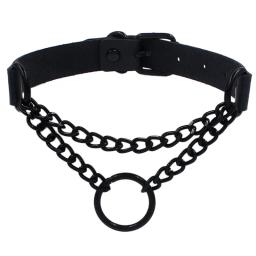 Harajuku punk rock gótico gargantilha colar feminino sexy couro do plutônio coração bloqueio chave pico colar chocker gótico cosplay acessórios - Image 4