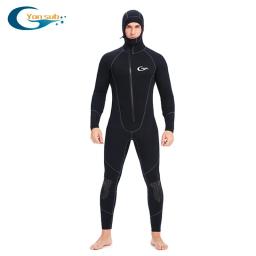 Yonsub-roupa de mergulho com zíper frontal, masculina, de neoprene, mangas longas ou curtas, 5mm, subaquática, para caça, surf - Image 3