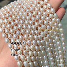 Fine Freshwater Pearls para Fazer Jóias, 100% Natural, AAAA, Forma do Arroz, Spacer Beads, DIY Pulseira, Brincos Acessórios, Loose - Image 5