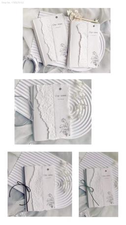 Cartão de voto artesanal do casamento, estilo francês, prémio exterior votos livros, decorações do casamento, 13,5x19cm, 2pcs por conjunto - Image 3