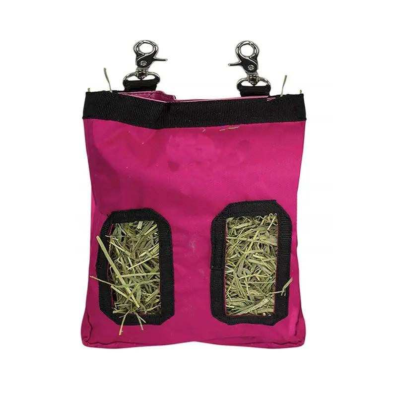 Saco de feno pendurado bolsa alimentador titular dispensador de alimentação recipiente para coelho cobaia pequenos animais estimação oxford pano - Image 1