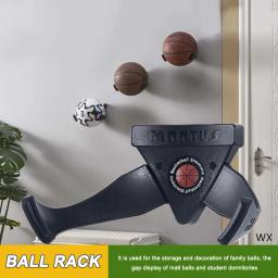 Rack de suporte de bola sem perfuração, montado na parede, esportes, basquete, futebol, armazenamento, exibição na parede interna, casa, 1-5pcs - Image 2