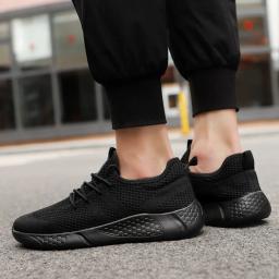 Tênis casuais masculinos respirável confortável sapato de caminhada rendas e antiderrapante atlético jogging tênis tamanho grande 39-50 - Image 5