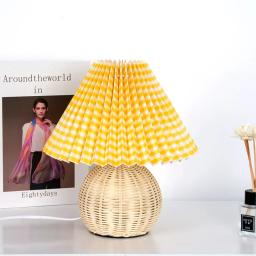 Luminária de mesa dobrável led, luminária de mesa moderna para o quarto, em rattan e madeira, ideal para estudo, leitura e decoração da casa - Image 3
