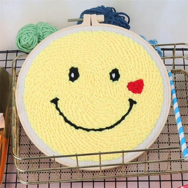 Kits de Bordado com Padrão de Lua para DIY: Arte com Agulha de Soco e Fio de Lã para Decorar Paredes