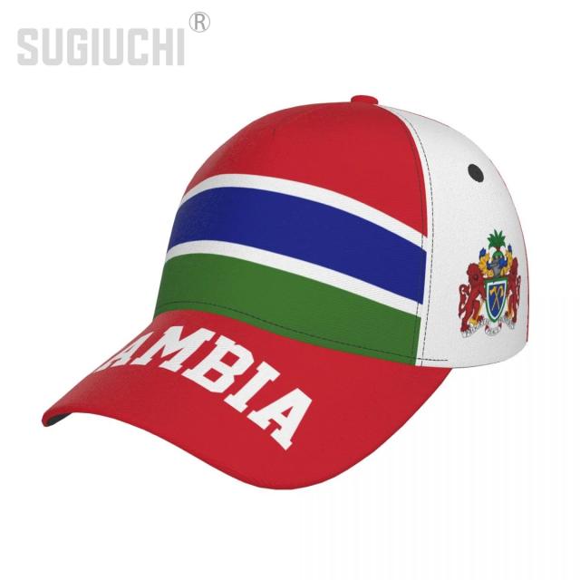 Boné de Beisebol Unissex com Gâmbia e Bandeira - Chapéu Patriótico para Fãs de Futebol e Beisebol