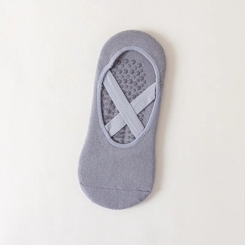 3 pares/5 pares/1 par meias de yoga feminino algodão silicone antiderrapante pilates aperto toalha sem mostrar barra respirável bandagem esportes meia - Image 1