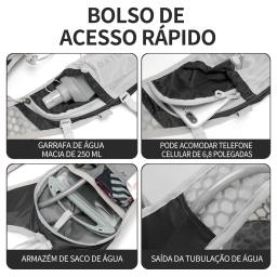 Inoxto 12l hidratação mochila ciclismo corrida hidratação colete adequado para homens e mulheres trail running montanhismo 2l - Image 5