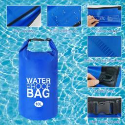 Impermeável seco e molhado separação sacos, mochila, apto para caiaque, canoagem, natação, esportes ao ar livre, 10L - Image 3
