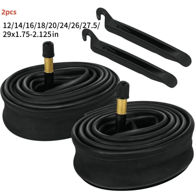 Tubos Internos de Bicicleta Borracha Butílica Válvula Schrader 32mm c/ 2 Alavancas