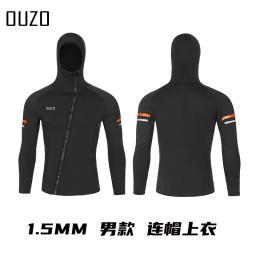 Fato de mergulho quente para homens e mulheres, roupas de mergulho, mangas compridas, proteção contra frio, prova solar, surf, 1,5mm - Image 3