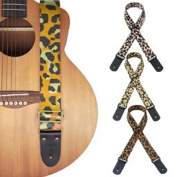 Cinto de ombro ajustável Nylon guitarra elétrica, Jacquard Instrument Acessórios, Bass Band, Estilo Leopard - Image 5
