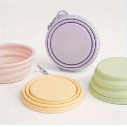 Bacia dobrável do silicone para o cão, recipiente portátil do alimento, curso ao ar livre, cor do macaron, fontes do animal de estimação - Image 4