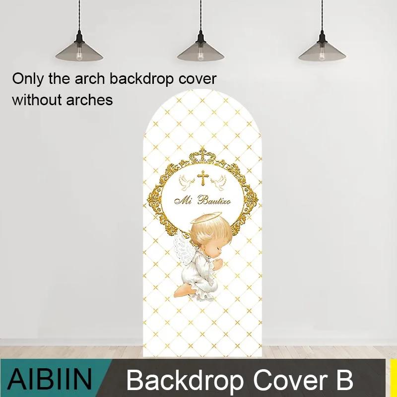 AIBIIN Meu Arco do Batismo Capa De Pano, Cruz Dourada, God Bless, Fundo De Fotografia, Tela Da Primeira Comunhão, Decoração Da Festa Para Crianças - Image 1
