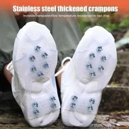 10 dentes escalada crampons para caminhada de inverno ao ar livre pesca no gelo acampamento sapatos de neve antiderrapantes capas de sapato de aço manganês - Image 1