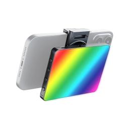 Luz LED de bolso RGB para vídeo ao vivo, braçadeira embutida para suporte do telefone, adaptador de sapata fria, 3000K-9900K, bateria 1500mAh, M16, 5W - Image 4