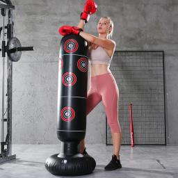 Saco de boxe inflável para adultos e crianças, material durável de PVC, saco Kickboxing, autônomo com salto instantâneo - Image 3