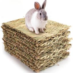 Tapete de mastigação de grama para animais pequenos, gaiola, cama de dormir, acessórios domésticos, palha, coelho, hamster, coelho - Image 2