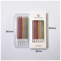 Velas finas longas coloridas do aniversário, velas nos suportes para o partido do casamento, decorações do bolo, 6 PCes - Image 3