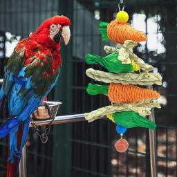 Pássaro brinquedos pendurado brinquedo gaiola de pássaro acessórios pássaro corda poleiro para conure cockatiel budgies pequeno a médio pássaros periquito brinquedo - Image 1