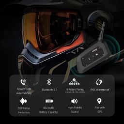 XioWy-V6C Pro fone de ouvido Full Duplex, 1200m, Futebol 2 Árbitro Arbitragem Earhook, Bluetooth Interfone, fone de ouvido mono - Image 2