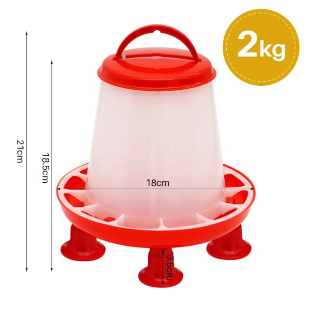 Alimentador Automático de Aves Domésticas com Pernas e Tampa, Ideal para Frangos e Codornas, Capacidade de 2kg