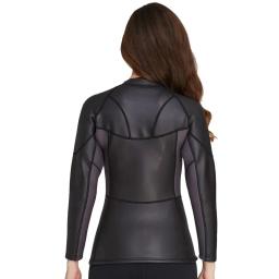 SBART-Top de neoprene manga comprida para mulheres, maiô elástico smoothskin, camisa de surf, jaqueta de mergulho, 2mm - Image 4