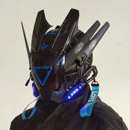 Capacete Cyber Punk com luz LED para crianças, Samurai Robot Tech Shinobi, Special Punk Techwear, máscara cosplay, presentes de Natal, novo - Image 1