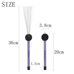 Retrátil Drum Brushes para Jazz Cajon Bateria, Multicolor Instrumento Musical, Percussão Peças, Alta Qualidade, 2Pcs - Image 2
